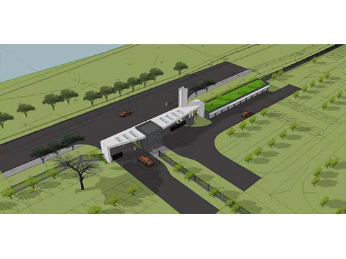 翔宇工業(yè)園建設(shè)效果圖-大門鳥瞰圖
