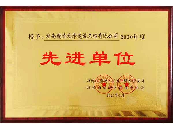 2020年度鼎城協(xié)會(huì)先進(jìn)單位2021年1月頒發(fā)